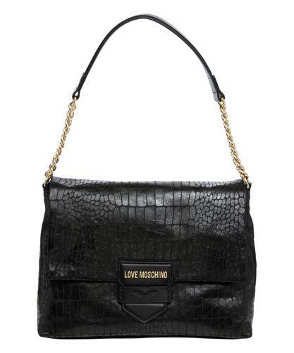 Borsa a spalla super soft croco - Love Moschino - Modalova