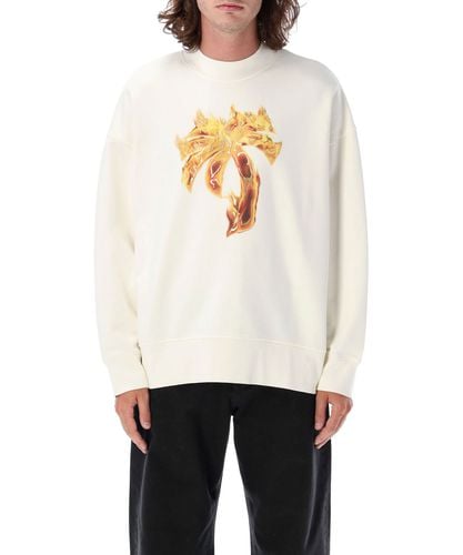 Burning Palm Sweatshirt - Palm Angels - Modalova