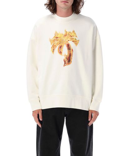 Burning Palm Sweatshirt - Palm Angels - Modalova