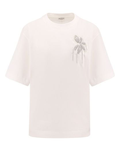 Precious Flower Crest T-shirt - Brunello Cucinelli - Modalova