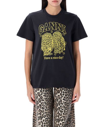 T-shirt owls - GANNI - Modalova