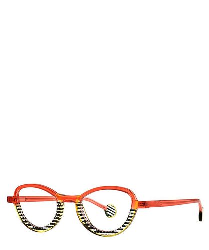 Eyeglasses SWING 014 TRANSPARENT RED+TRANSPARENT YELLOW+BLACK DOT STRIP - Theo - Modalova
