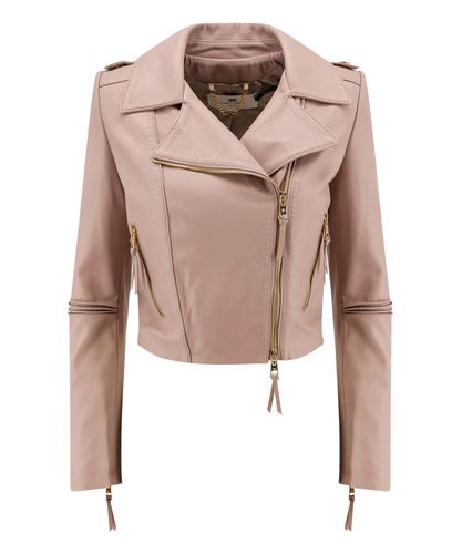 Lederjacke - Elisabetta Franchi - Modalova