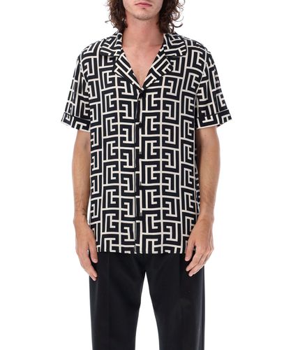 Monogram Short sleeve shirt - Balmain - Modalova