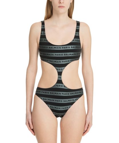 Iconic Stripes Swimsuit - Balmain - Modalova