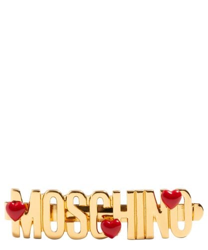 Logo Lettering Brooch - Moschino - Modalova