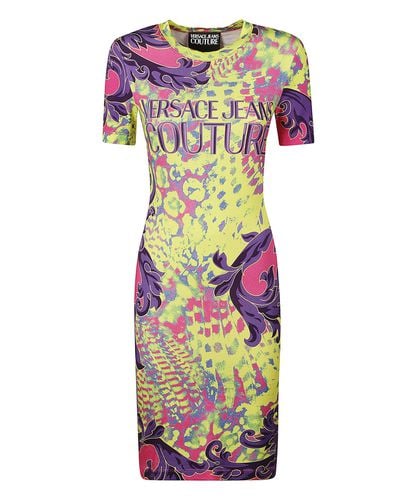 Animalier Midi dress - Versace Jeans Couture - Modalova