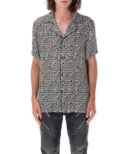 Monogram Short sleeve shirt - Balmain - Modalova