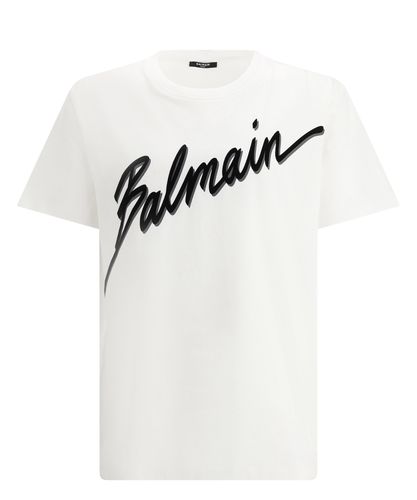 Letter flock t-shirt - Balmain - Modalova