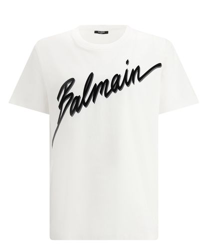 Letter Flock T-shirt - Balmain - Modalova