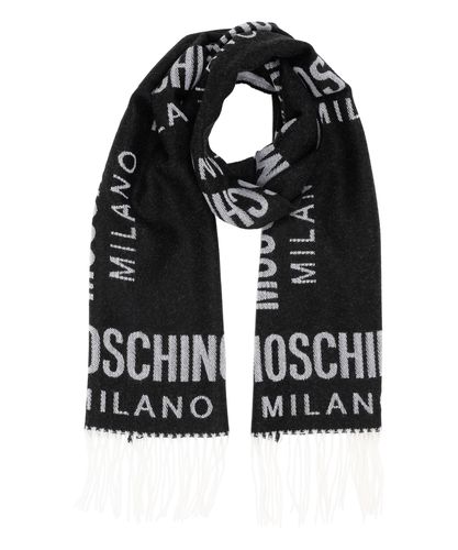 Logo Wool scarf - Moschino - Modalova