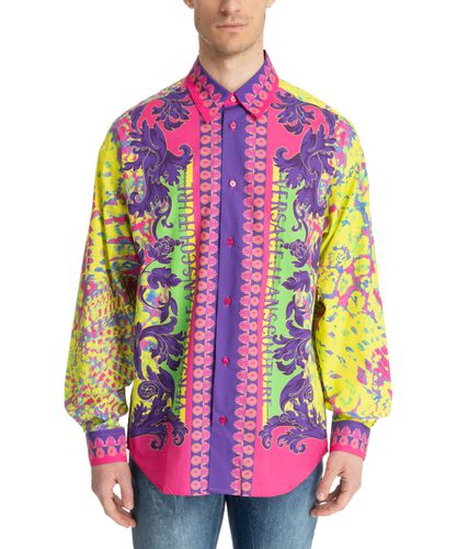 Camicia maniche corte animal baroque - Versace Jeans Couture - Modalova