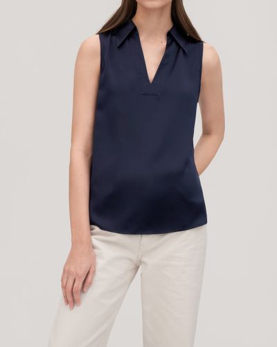 LILYSILK Top En Soie Col En V, 100% Soie T-Shirt Sans Manches Léger Et Respirant Chemises L - LILYSILK - Modalova