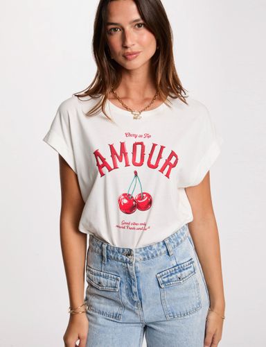 T-shirt à inscription blanc femme - Morgan - Modalova