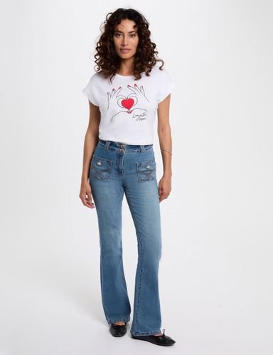 Jean bootcut brodé - Morgan - Modalova