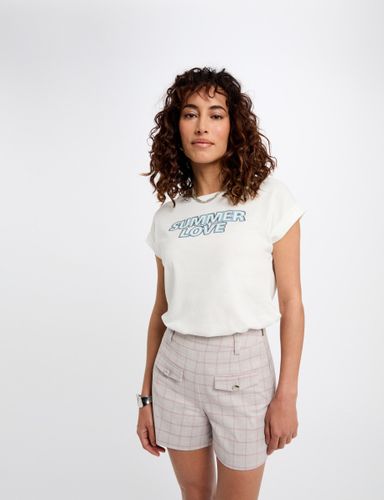 T-shirt à inscription blanc femme - Morgan - Modalova