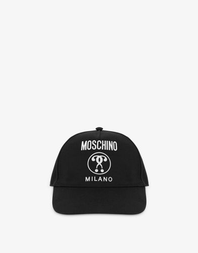 Gorra De Loneta Double Question Mark - Moschino - Modalova