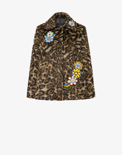 Flower Patch Leopard-print Coat - Boutique Moschino - Modalova