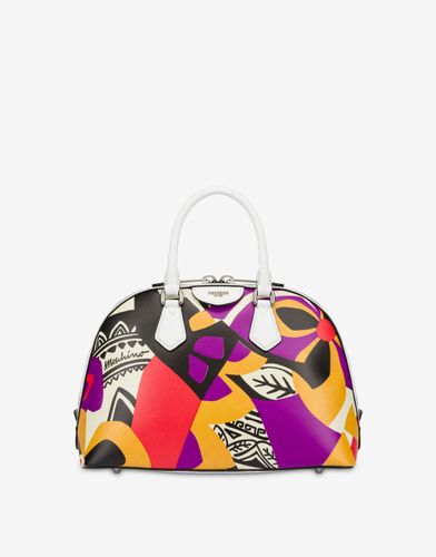 Bolso Bowling De Lona Print - Moschino - Modalova
