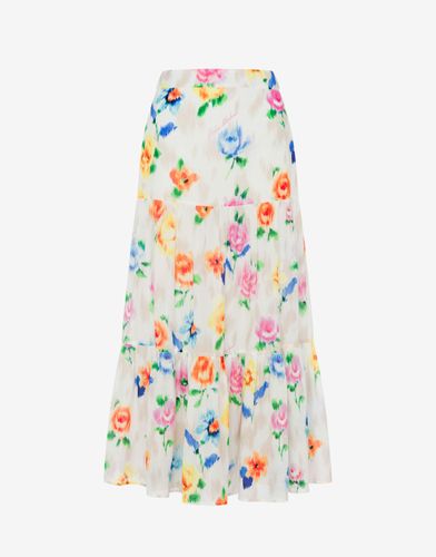 Flower Chiné Silk And Cotton Voile Skirt - Boutique Moschino - Modalova