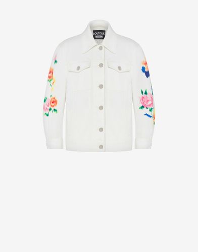Flower Chiné Cotton Gabardine Jacket - Boutique Moschino - Modalova