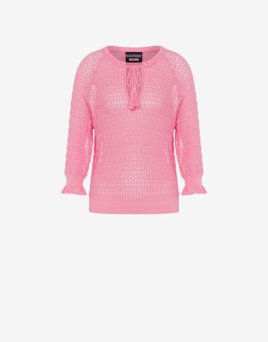 Perforated Cotton Sweater - Boutique Moschino - Modalova