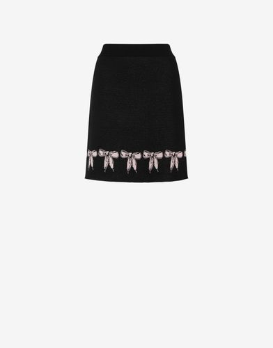 Bow Laces Stretch Knit Mini Skirt - Boutique Moschino - Modalova