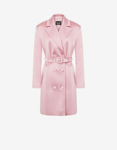 Stretch Satin Trench Coat - Boutique Moschino - Modalova