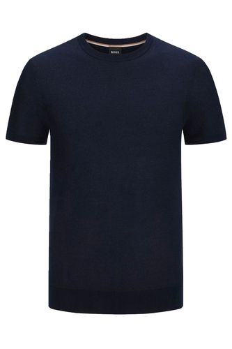 Boss Tantino Short Sleeved Crew Neck Knitwear Dark Blue Siz - BOSS Black - Modalova