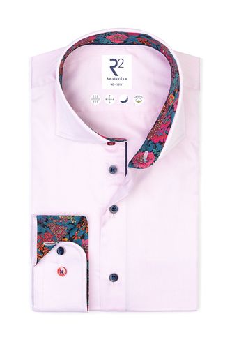 Pink Shirt With Floral Liberty Print Cut Away Collar Size: 15/38 - R2 - Modalova