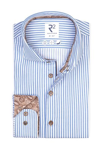 Wide Spread Collar Shirt Stripe Size: 15.5/39 - R2 - Modalova