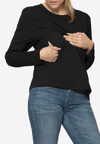 Schwarz T-Shirt aus 100% Bio-Baumwolle mit Stillfunktion - Milker - Modalova