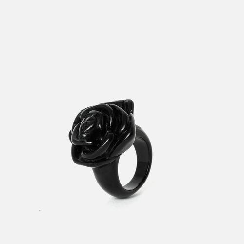 Gus anillo negro con forma de flor - MISAKO - Modalova
