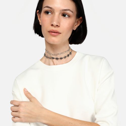 Rosa collar tipo choker con abalorios - MISAKO - Modalova