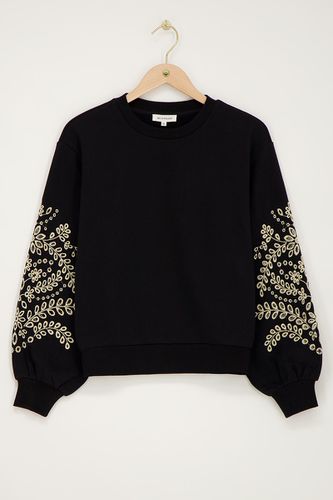 Schwarzer Pullover mit Crochet-Ärmeln | - My jewellery - Modalova
