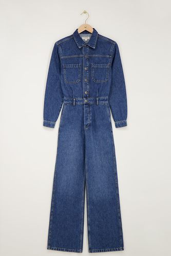 Dunkelblauer langärmeliger Denim-Jumpsuit | - My jewellery - Modalova