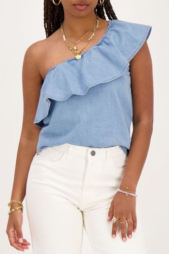 Denim One-Shoulder-Top mit Rüsche | - My jewellery - Modalova