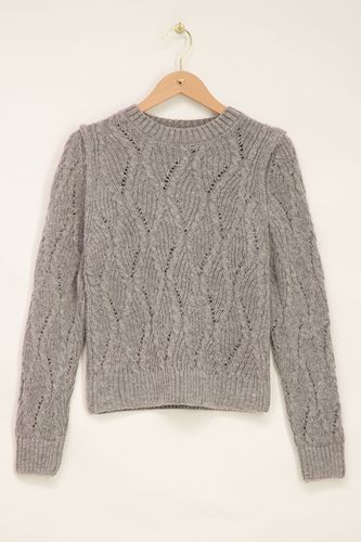 Grauer Pullover Ajour | - My jewellery - Modalova