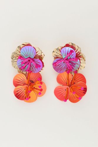 Insel-Ohrringe mit zwei rosa Blumen | - My jewellery - Modalova