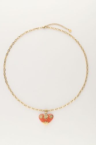 Art Gliederkette mit orangefarbenem Vintage-Herz | - My jewellery - Modalova