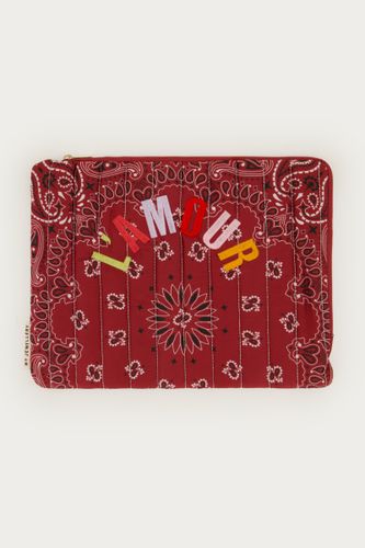 Burgunderfarbene Laptoptasche mit Bandana-Print | - My jewellery - Modalova