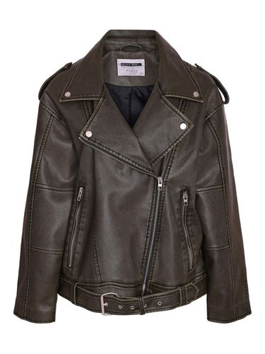 Faux Leather Biker Jacket - Noisy May - Modalova
