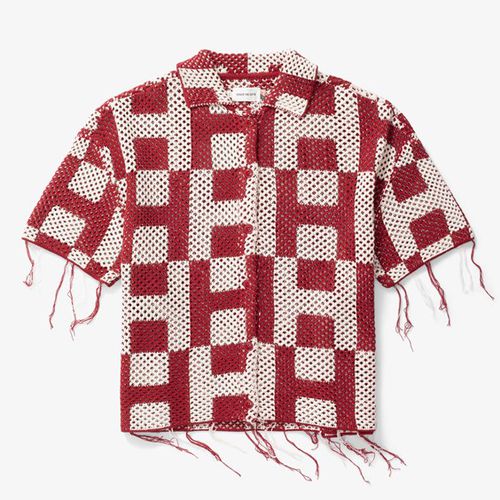Unisex Crochet Short Sleeve Button Down - Honor The Gift - Modalova
