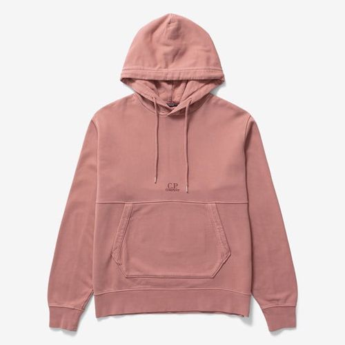 Brushed & Emerized Fleece Logo Hoodie - C.P. Company - Modalova