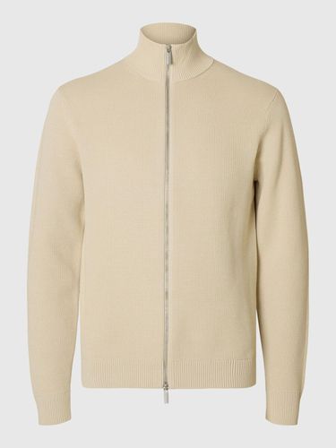 Zipped High Neck Knitted Cardigan - Selected - Modalova