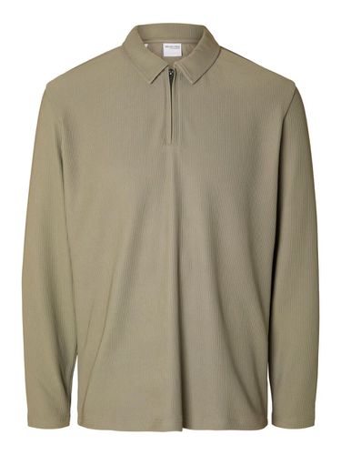 Plissé Pleated Polo Shirt - Selected - Modalova