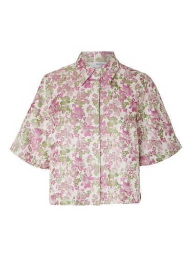 Floral Jacquard Short Sleeved Shirt - Selected - Modalova