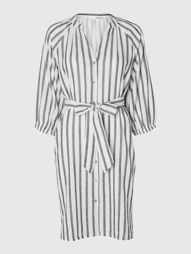 Striped Cotton Shirt Dress - Selected - Modalova