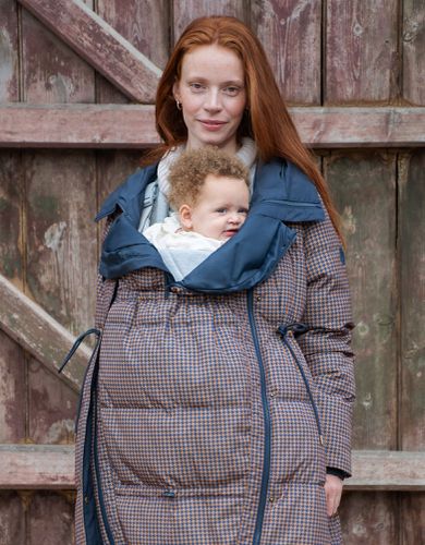 Houndstooth Puffer Maternity Coat - Seraphine - Modalova