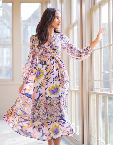 Boho Floral Maternity & Nursing Midi Dress - Seraphine - Modalova